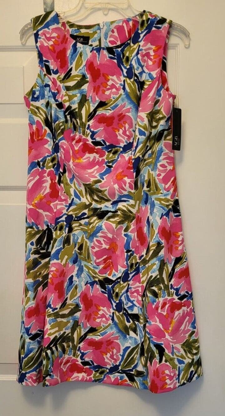 AGB Pink Floral Sleeveless Woman's Dress (size 2)